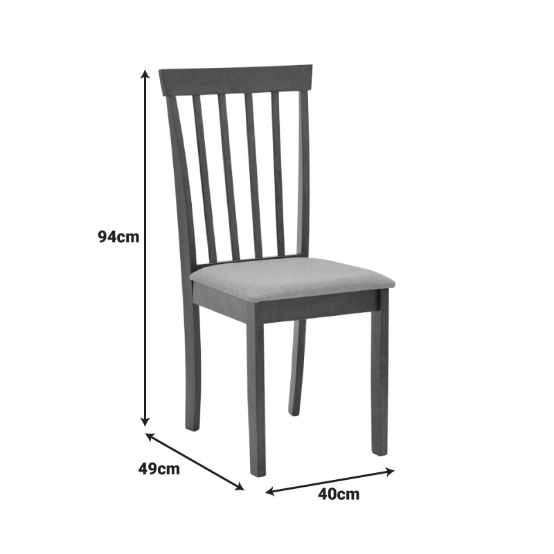 Традиционален трпезариски стол Axisview од масивно дрво во темна нијанса на орев со ергономски наслон