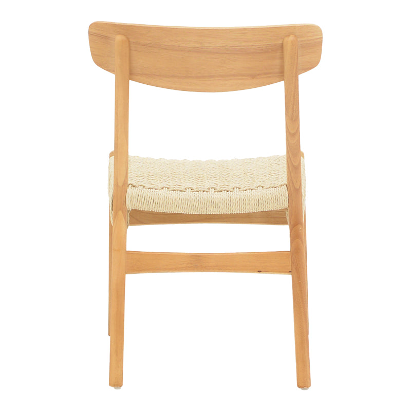 Модерен трпезариски стол Brioos со плетено седиште од природно јаже и дрвена рамка во скандинавски стил