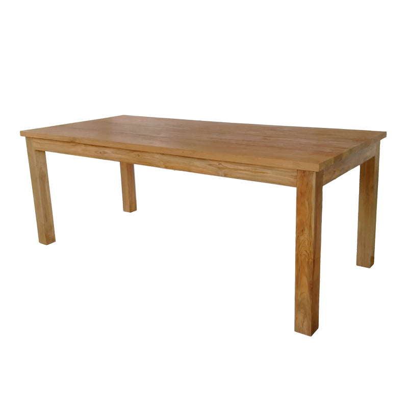 Модерен и луксузен трпезариски сет Dining table Xenoda од голема правоаголна маса со топол дрвен декор и шест тапацирани беж столови