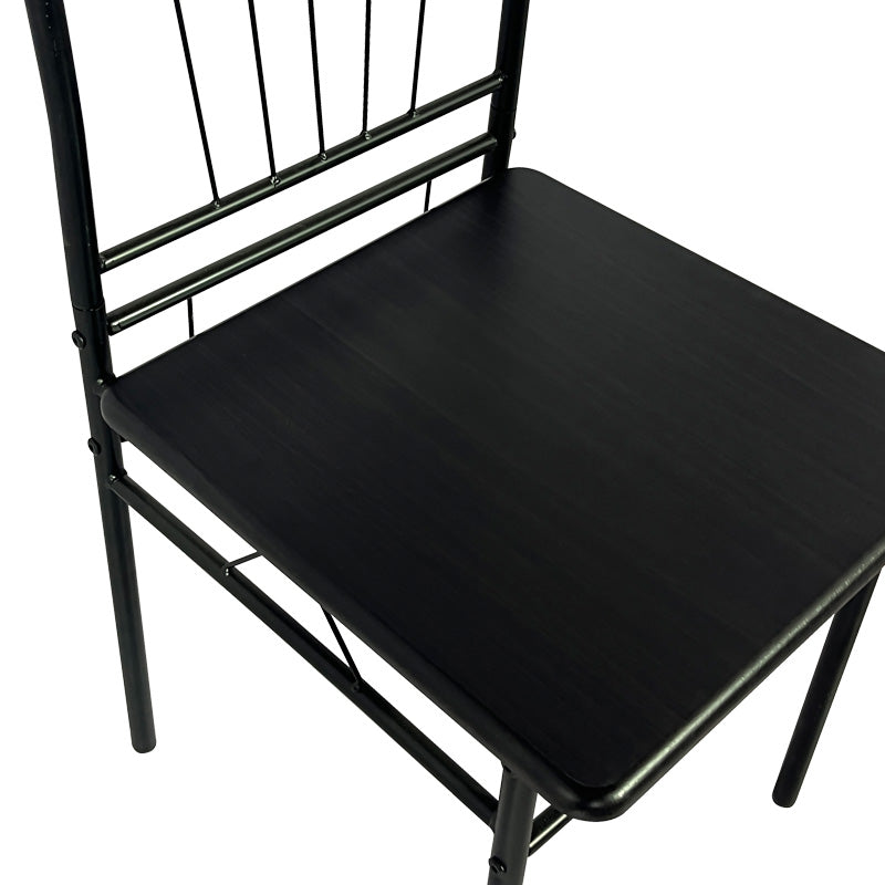 Модерен трпезариски сет Barais во целосно црна боја со MDF плоча и цврста метална конструкција