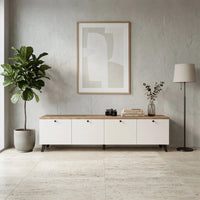 ТВ КОМОДА MALMÖ – БЕЛА / АТЛАНТИК СО 4 ВРАТИ (180CM)