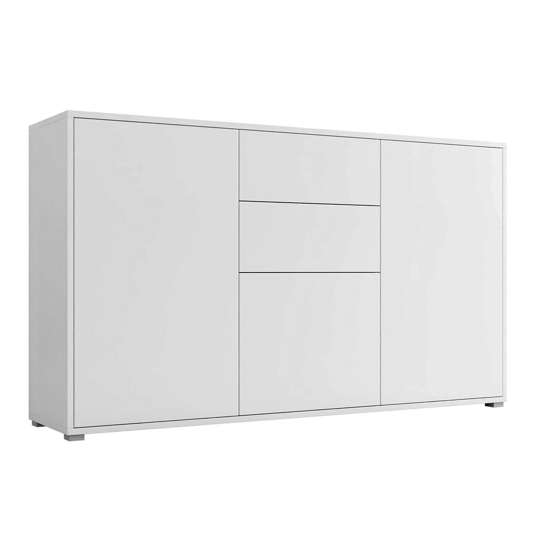 МОДЕРНА КОМОДА VERONA СО 3 ВРАТИ И 2 ФИОКИ – БЕЛА БОЈА – 141cm