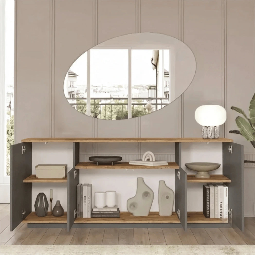 AMALFI COMPLETE LIVING ROOM SET – ANTHRACITE / ATLANTIC (3-IN-1) - 160 CM