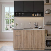 MODENA COMPACT FLAT-PACK KITCHEN – SONOMA / ANTHRACITE