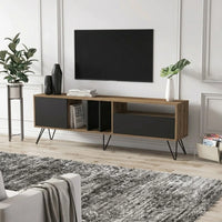 MODERN TV STAND TRENTO – WALNUT / ANTHRACITE (180 CM)