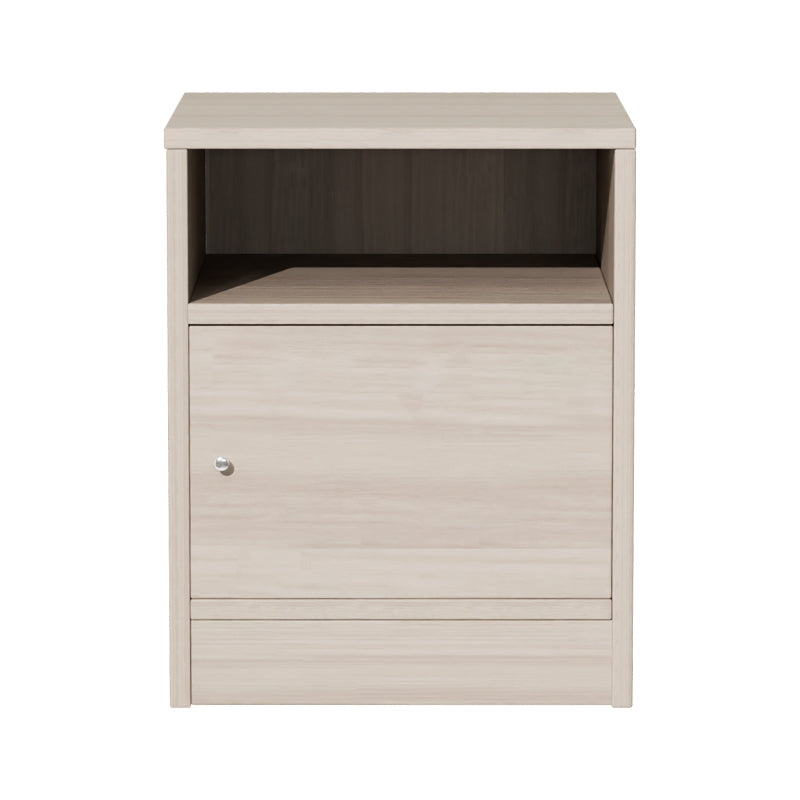 Модерна и естетска ноќна масичка Bedside table Iconic со функционално затворено орманче во луксузна нијанса на сив даб и стабилна кохезивна основа