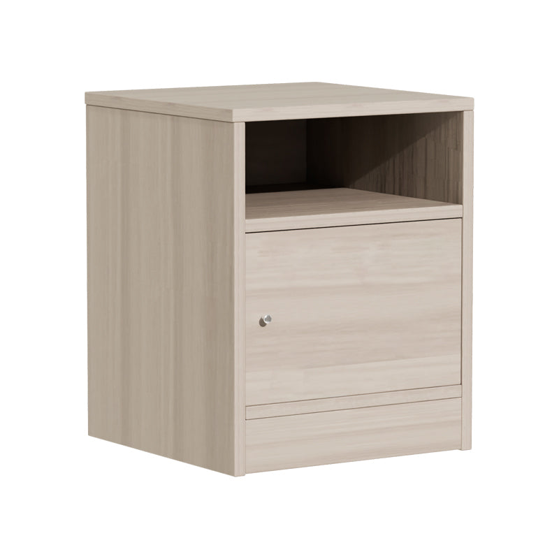 Модерна и естетска ноќна масичка Bedside table Iconic со функционално затворено орманче во луксузна нијанса на сив даб и стабилна кохезивна основа