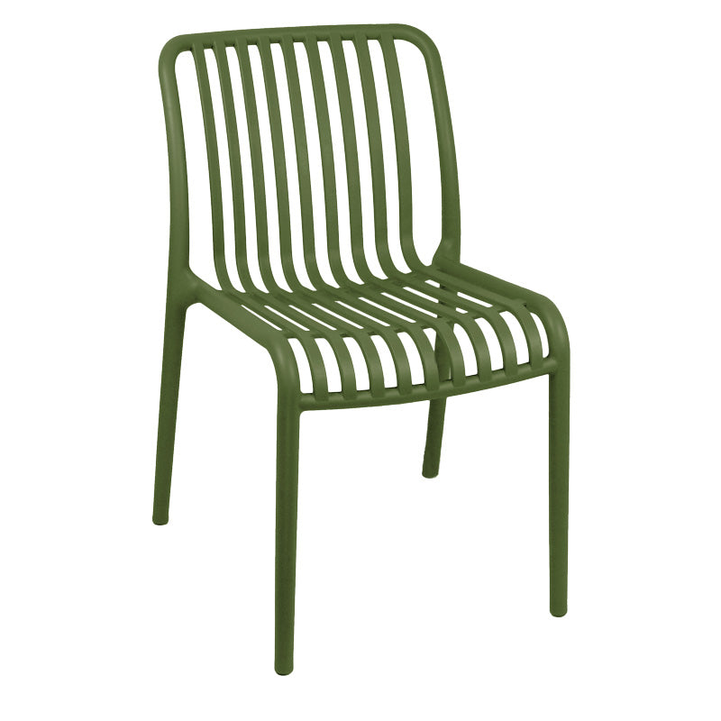 Модерна минималистичка трпезариска столица Chair Xenun изработена од екстремно цврст и долговечен полипропилен во отмена темно зелена мат нијанса