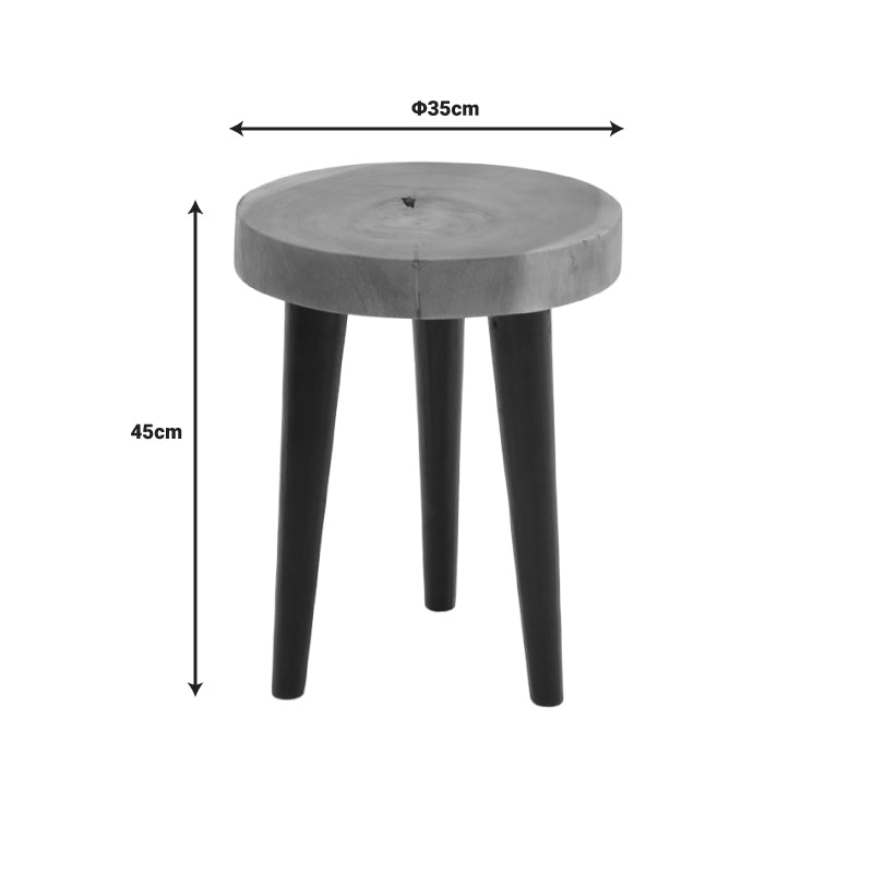 Помошна масичка Brioia изработена од егзотично суар дрво со природни нијанси и црни детали