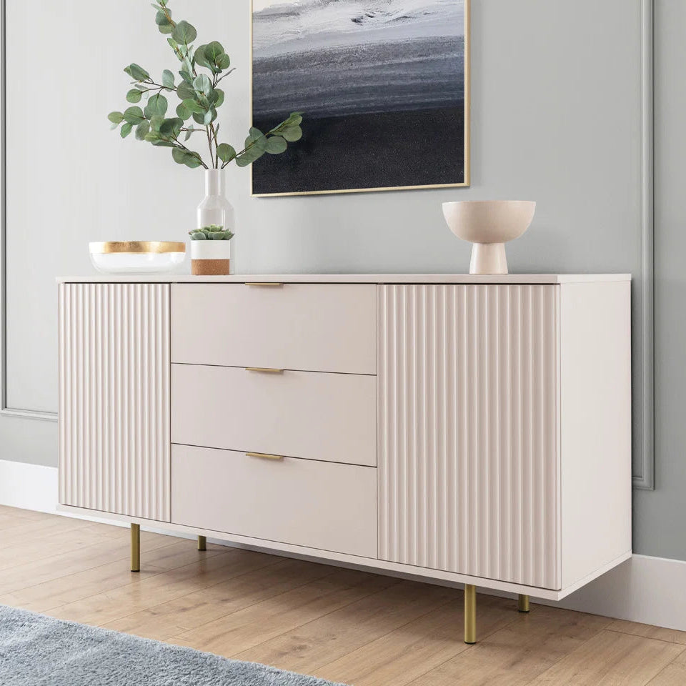 LUXURY SIDEBOARD ARIA WITH 3 DRAWERS & 2 DOORS – CASHMERE – 150cm