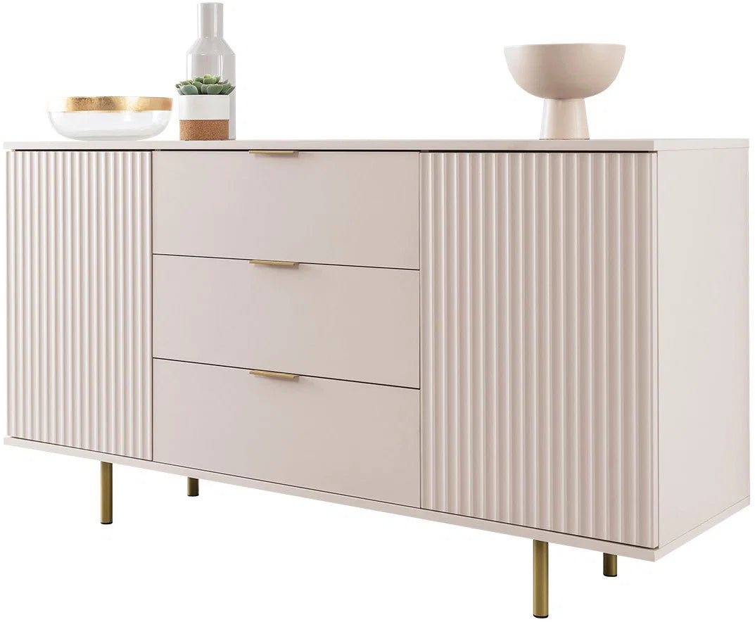 LUXURY SIDEBOARD ARIA WITH 3 DRAWERS & 2 DOORS – CASHMERE – 150cm