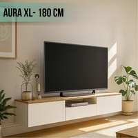 TV STAND AURA  (FLOATING MODEL ) – WHITE / SONOMA (180CM)