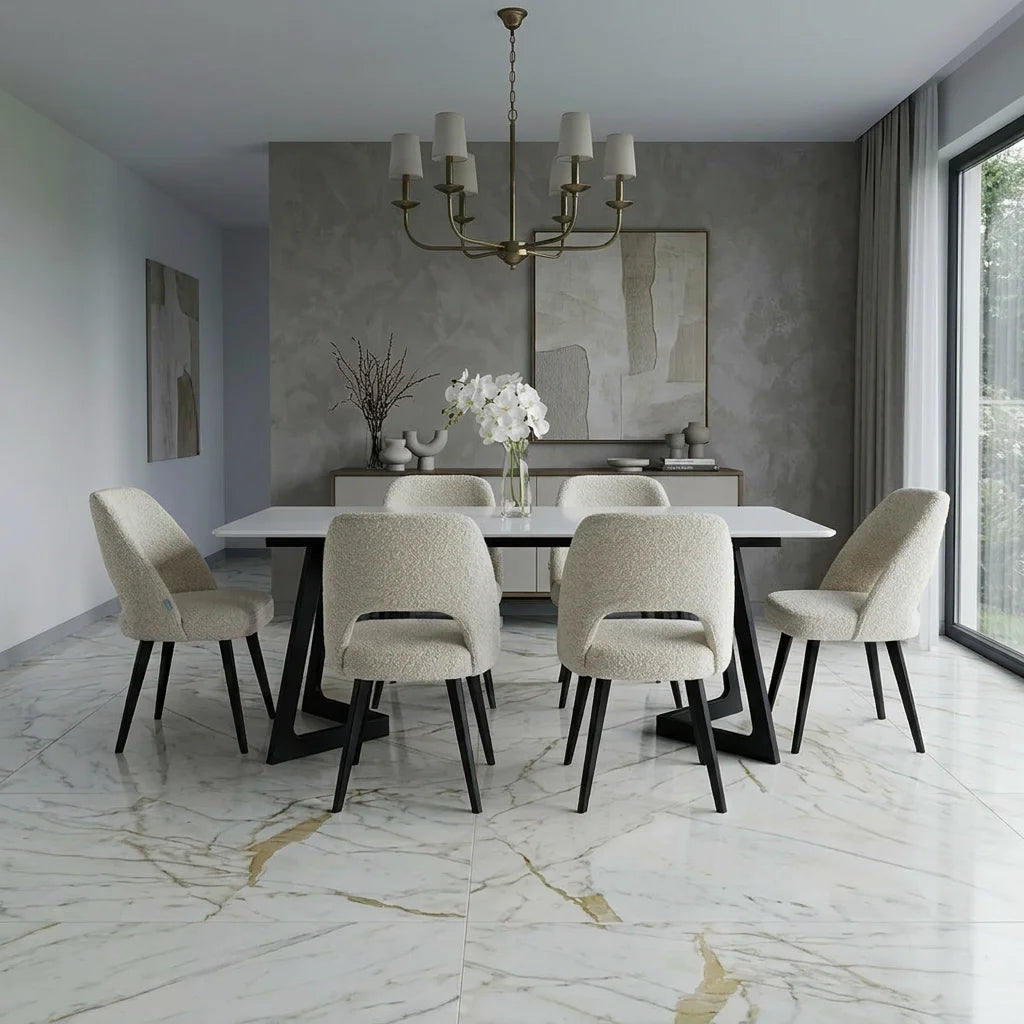 Dining Set AFRA TABLE  + 6 OMEGA Chairs