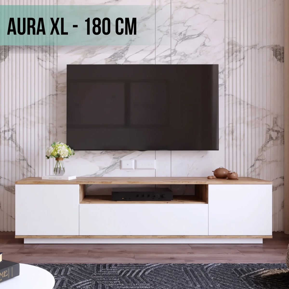 ТВ Комода Aura XL – Сонома/Бела180цм
