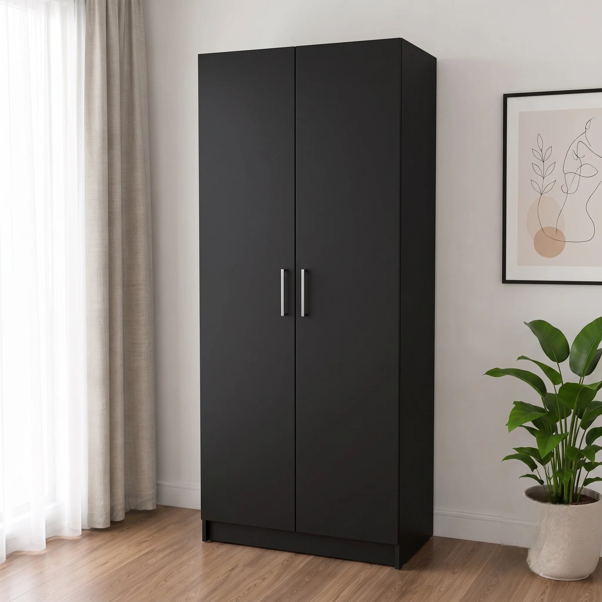 BRINDISI TWO-DOOR WARDROBE – ANTHRACITE