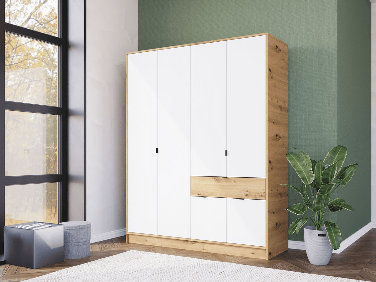 FOUR-DOOR WARDROBE KAST – ATLANTIC &amp; WHITE (163 × 207 CM)
