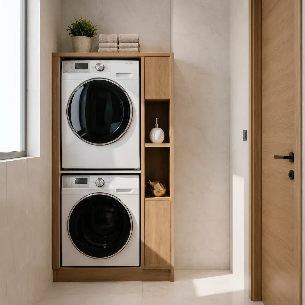 CREMONA Bathroom Cabinet for Washing Machine &amp; Dryer – Atlantic Oak