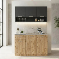 MODENA COMPACT FLAT-PACK KITCHEN – ATLANTIC / ANTHRACITE (120 C