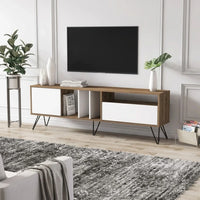 MODERN TV STAND TRENTO – WALNUT / WHITE (180 CM)