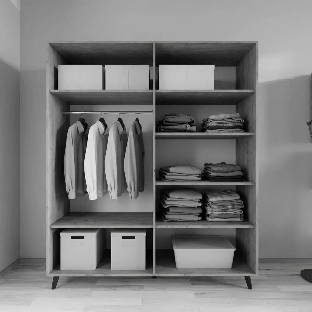 WARDROBE SITONIA 4 DOORS  –  ANTHRACITE (160 CM)